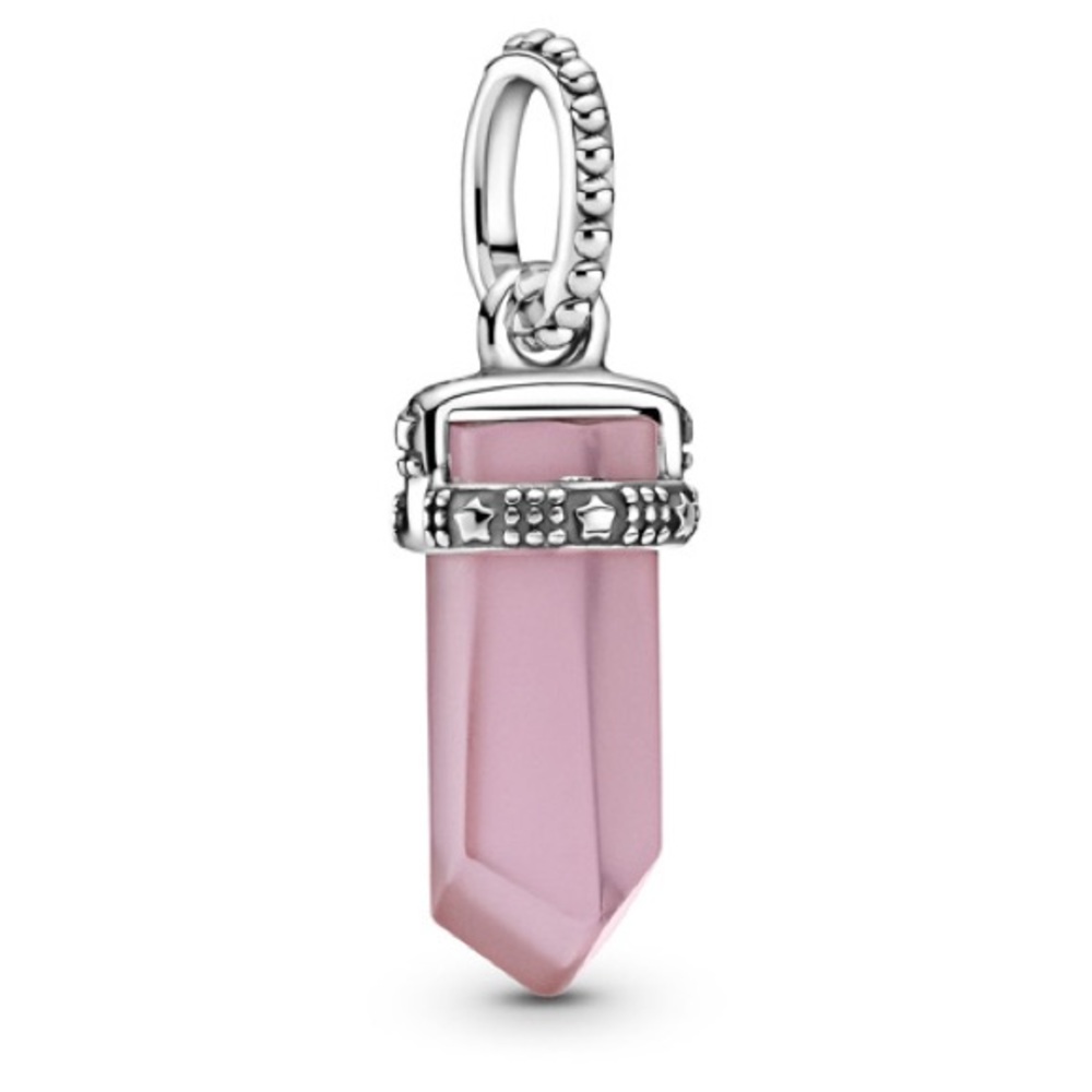 Authentic Pandora Pink Crystal Point Dangle Charm